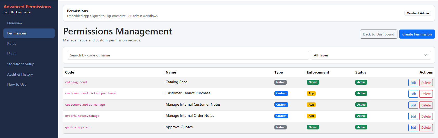 CC BigCommerce Custom Permissions